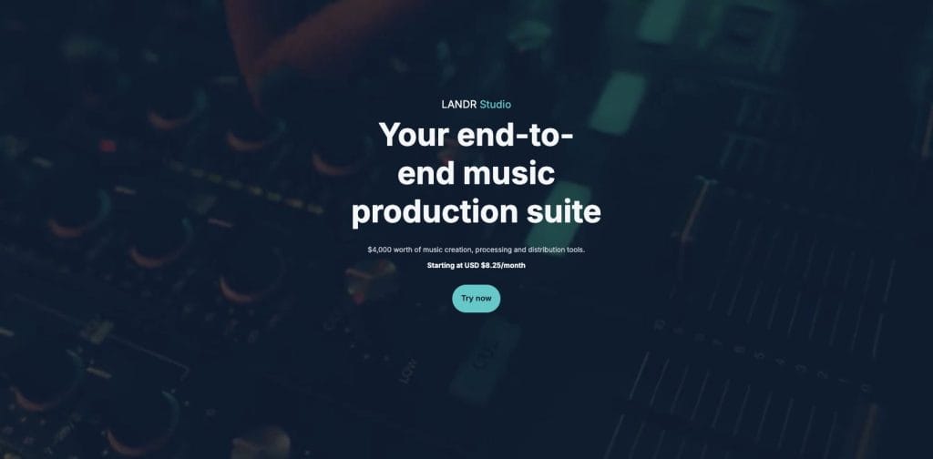 LANDR Studio Interface