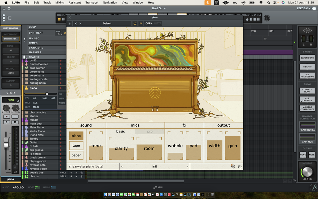 Piano session details